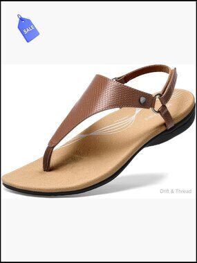 Comfortable T-Strap Thong Sandals with Arch Support & Cushioned Footbed